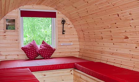 Inside on of our Hobbit Houses - glamourous camping accommodation